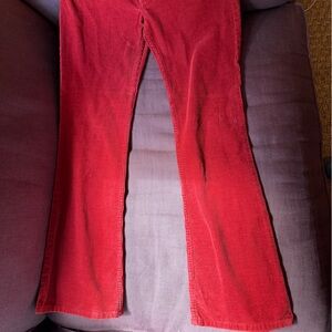 Juicy Couture Red Corduroy Jeans with Branded Label